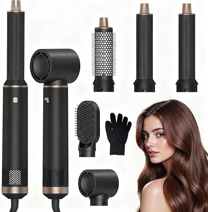 Blow Dryer Brush 5 in 1: Ionic Hot Air Styler Hair Dryer Brush Blow Dryer Set for Curling Volumizing Straightening Styling