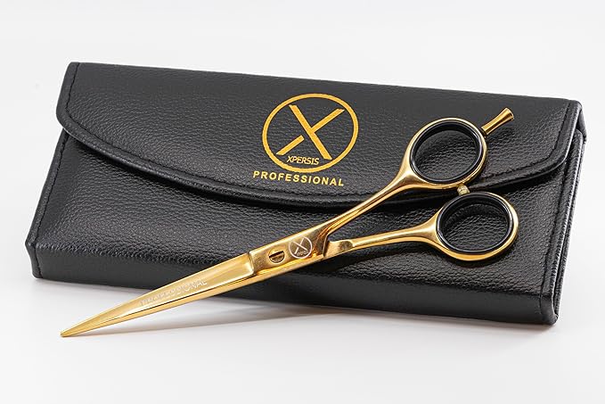 PRO 7" Golden German Made Sharp Barber Hair Cutting Shears Light weight With Finger Rest