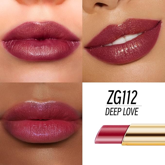 Dark Red Moisturizing Lipstick for Women Shimmer Tinted Lip Balm Hydrate Nourish Burgundy Lip Gloss Cruelty Free Lip Makeup, ZG112 Deep Love