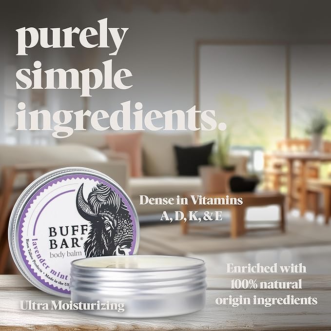Big Crazy Buffalo BUFF BAR Pure Bison Tallow Balm, Ponderosa Pine - Scents of Pine, Cypress, & Cedar - All Purpose, Body Butter, Hydrating, Naturally Derived, Replaces Lotion - For Dry, Itchy Skin