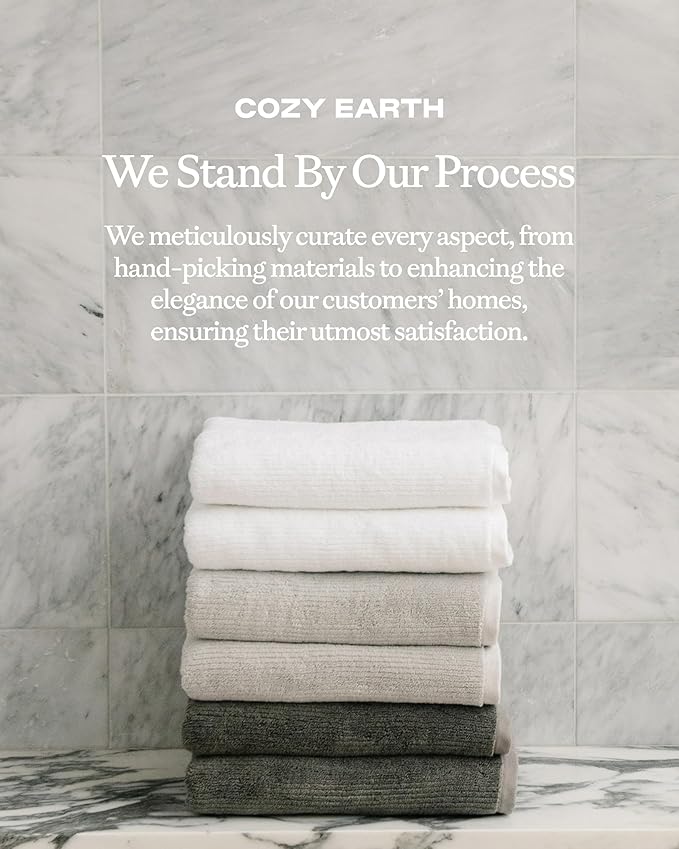 Cozy Earth Ribbed Bath Sheet Set - 60% Cotton 40% Viscose from Bamboo Bath Sheets - Soft & Absorbent Textured Ribbed Pattern - 2 Pack Charcoal