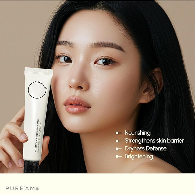 PURE'AM Korean Moisturizer For Dry & Sensitive Skin, Vegan & Hydrating Face Cream For Women, 30ml (1.0 Fl Oz)