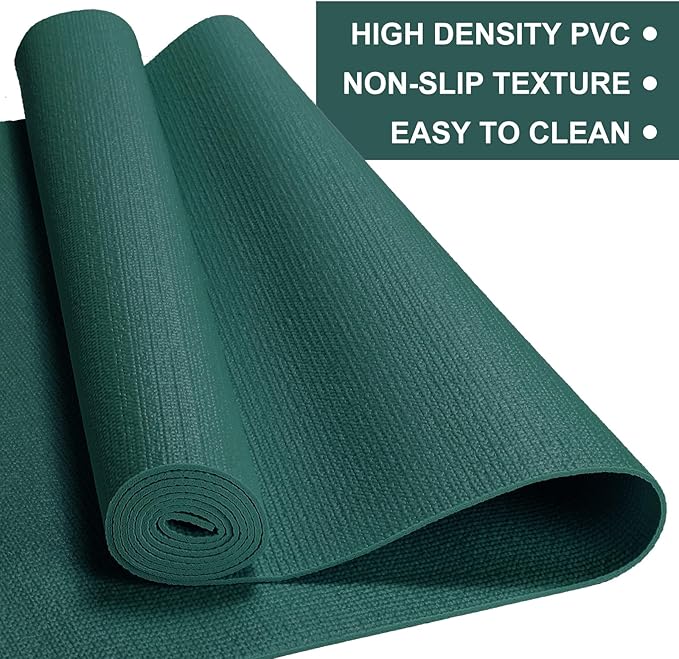 Funtery 3 mm Thick Yoga Mat Exercise Workout Mat Non Slip Fitness Pad for Women Gym Home Yoga Pilates