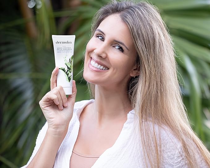 Dermaka Lightly Tinted Mineral Sunscreen SPF 42 – Anti-Aging Face Moisturizer with Zinc Oxide & Aloe Vera – Water Resistant, Non-Greasy & Reef Safe for Sensitive Skin – 3.4 oz