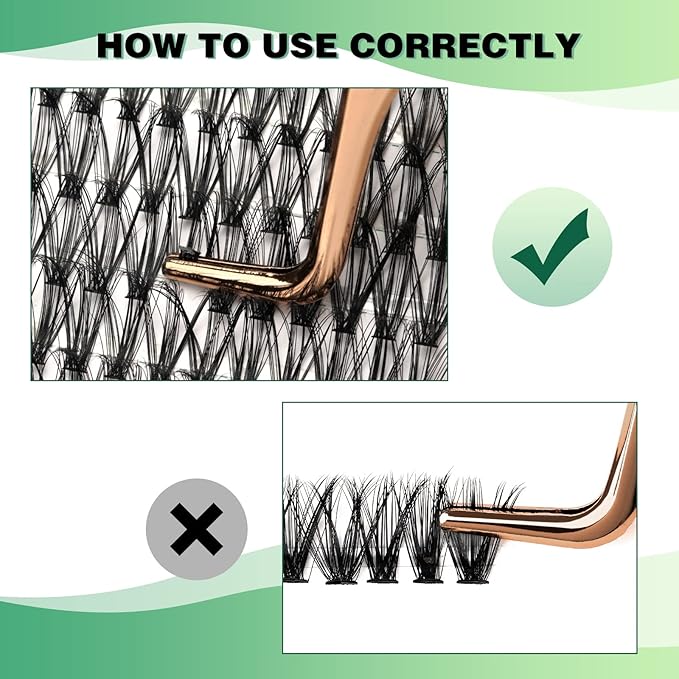 Lash Clusters 300pcs Individual Lashes 30D 0.07D Curl 16mm DIY Eyelash Extension KEYYOU Large Tray Volume Soft&Natural Cluster Lashes(30D-0.07D,16）