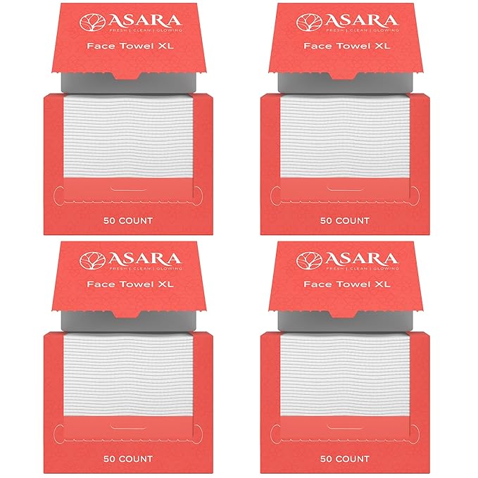Clean Face Towels Disposable XL Facial Wipes | Add Water As a Makeup Remover | Sensitive Skin Face Towels | Organic Vegan Biodegradable - Clean Daily Towelettes (200 Count) | by Asara