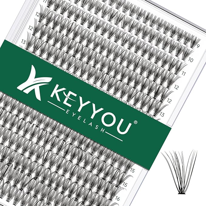 Lash Clusters 300Pcs Individual Lashes 20D 0.07D Curl9-18MIX Lash Extensions Clusters Lashes Soft&Natural False Eyelashes Individual DIY Eyelash Extension at Home(20D-0.07D,9-18MIX)