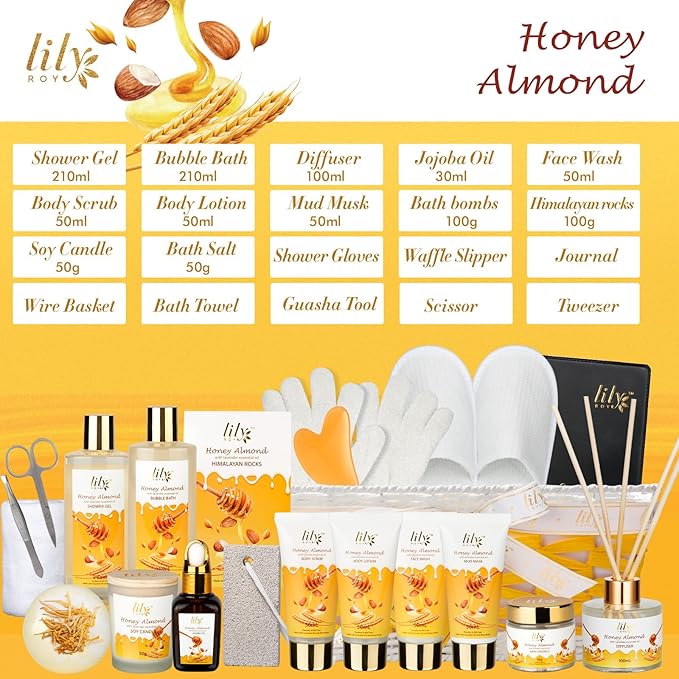 Valentines Day Gifts for Women - 21Piece Luxury Bath and Body Gift Basket Set for Women Men Spa Gift Baskets Set Self Care Gift | Mothers Day Birthday Gifts Christmas Gift Sets for Her & Him