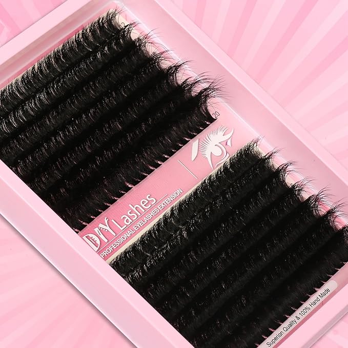 280 Pcs Lash Clusters Extensions Kit - 80D 100D 12-20mm Faux Mink Individual Eye Lash Clusters with D Curl Wispy for DIY Lash Extension at Home