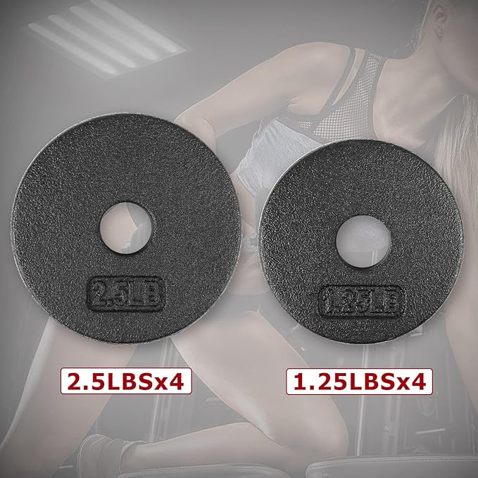 A2ZCARE 1 inch Weight Plates Set 1.25 lbs 20 lbs, 1 inch, 1 inch