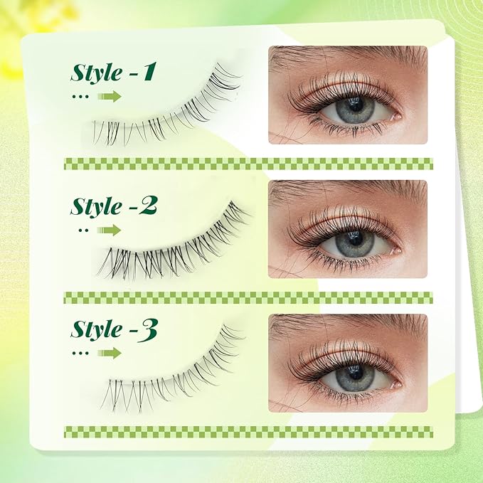 KEYYOU Bottom Lash Clusters DIY Eyelash Extensions 3 Styles Lower Lashes Wispy Bottom Individual Lashes 5-7mm Natural Thin Band Eyelash Clusters (Bare)