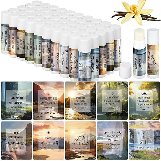 50 Pcs Lip Balm with Scripture Styles