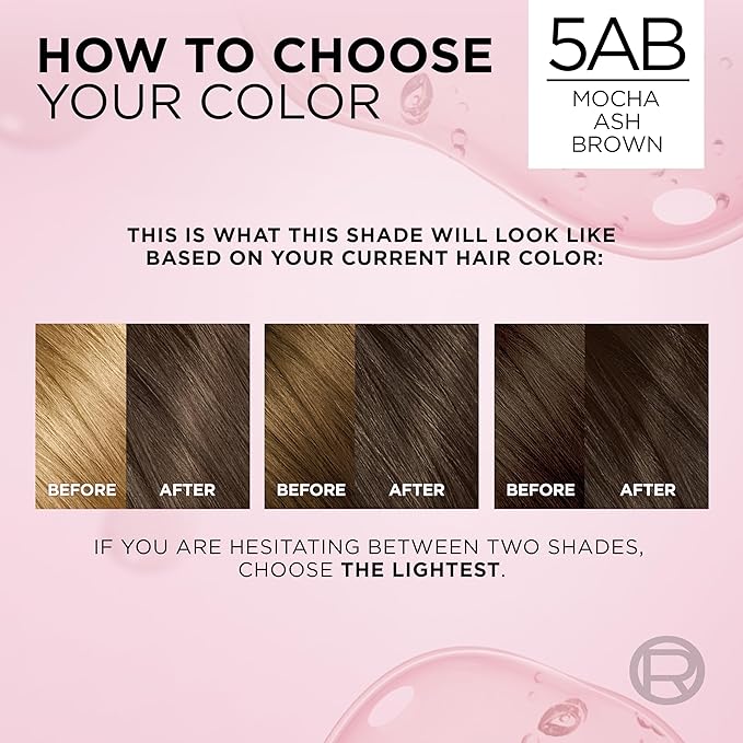 L'Oreal Paris Excellence Crème Permanent Hair Dye, Triple Care Hair Color with Hyaluronic Acid for 100% Gray Coverage, 5AB Mocha Ash Brown, 1 Kit (Packaging May Vary)