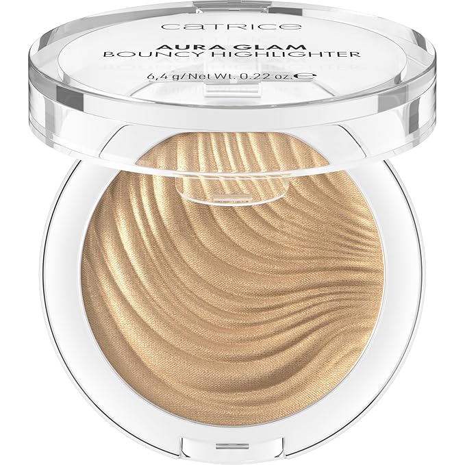 Catrice Aura Glam Bouncy Highlighter | Cream-to-Powder Glow with 3D Shimmer | Buildable, Luminous Finish | Multi-Use Highlighter for Face, Eyes & Lips (020 Whispering Gold)