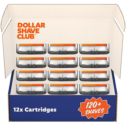Dollar Shave Club | 6 Blade Razor Refills (12 Pack) | 6 Stainless Steel Blades for a Close & Comfortable Shave