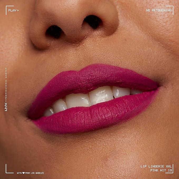 NYX PROFESSIONAL MAKEUP Lip Lingerie XXL Matte Liquid Lipstick - Pink Hit (Cool Toned Hot Pink)