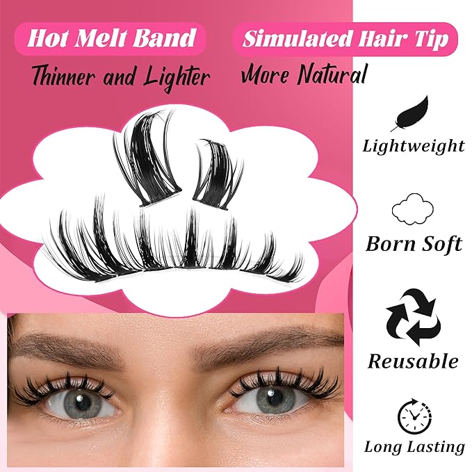 Lash Clusters Lash 168PCS Eyelash Clusters Volume Long 8-18mm C/D Curl Individual Lashes DIY Spiky Lash Extension Mega Cluster Eyelash Extensions Mink Strips Lashes Thick