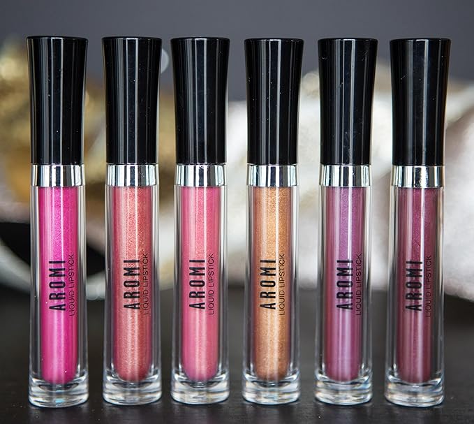 Aromi Violet Plum Metallic Liquid Lipstick | Dark Purple Lip Color with a Shimmery Finish, Vegan, Cruelty-free, Long-Lasting and Smudge Proof Lipstick (Silver Plum) | Long-lasting, Shimmery, Plum Lip Color, Metallic Finish, Waterproof, Long wear lipstick