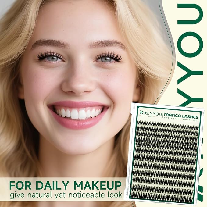 KEYYOU LASH Eyelash Clusters Flora Lashes Clusters D Curl Cluster Eyelash Extensions 8-18mix False Eyelashes 144pcs Ultra-Lightweight Wispy Natural Lash Cluster with Spikes（F01，8-18mm）