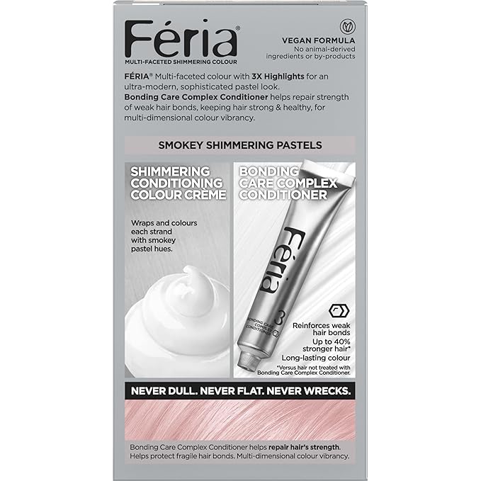 L'Oreal Paris Feria Multi-Faceted Shimmering Permanent Hair Color, P2 Rosy Blush (Smokey Pink), Pack of 1 Hair Dye Kit