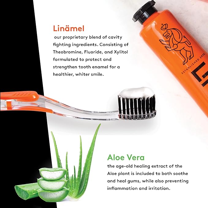 LINHART Travel Toothpaste - Enamel Care, Gentle Formula for Sensitive & Normal Teeth, Supports Healthy Gums and Fresh Breath, Portable On-The-Go Oral Care 3.5 Ounce (Pack of 2) Mint Flavor