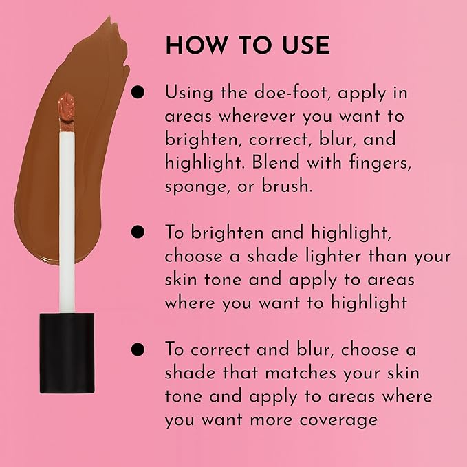 Lawless Conseal The Deal Lightweight Longwear Everyday Concealer - Mink - with Antioxidants and Caffeine to Reduce Dark Circles and Puffiness. Long-Wearing and Self-Setting, Silicone-Free - 5 ml.