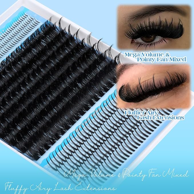 calphdiar Lash Clusters DIY Lash Spikes Eyelash Clusters 436pcs 100D Fluffier Lashes Clusters Spiky Individual Lashes with Bottom Lashes 5-21mm False Eyelashes D-Curly Manga Cluster Eyelash Extensions