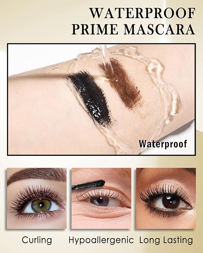 Brown Mascara for Older Women 60 Plus, Tube Máscara Volume and Length for Mature Women with Thinning Lashes, Hypoallergenic Prime Mascara for Sensitive Eyes, Non Clumping Waterproof Long Lasting-02