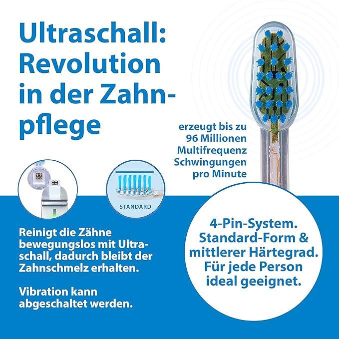 Emmi-dent Ultrasound Platinum Nature Fresh - Bundle. Touchless, Gentle Cleaning for Sensitive Teeth & Gums. Cleans with 100% Ultrasound Technology. No Abrasion, No Brushing, No Damage. Rechargeable.