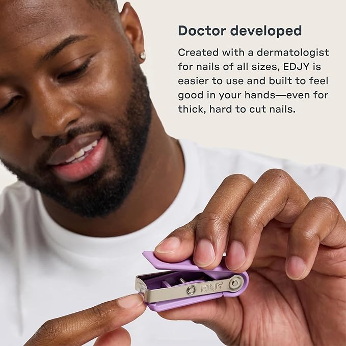 EDJY Fingernail Cutter - Precision Stainless Steel Nail Cutter for Fingernails | Sharp Blade, Ergonomic Design, Durable & Rust-Resistant | Ideal for Men and Women EDJY Blue | 2-Pack