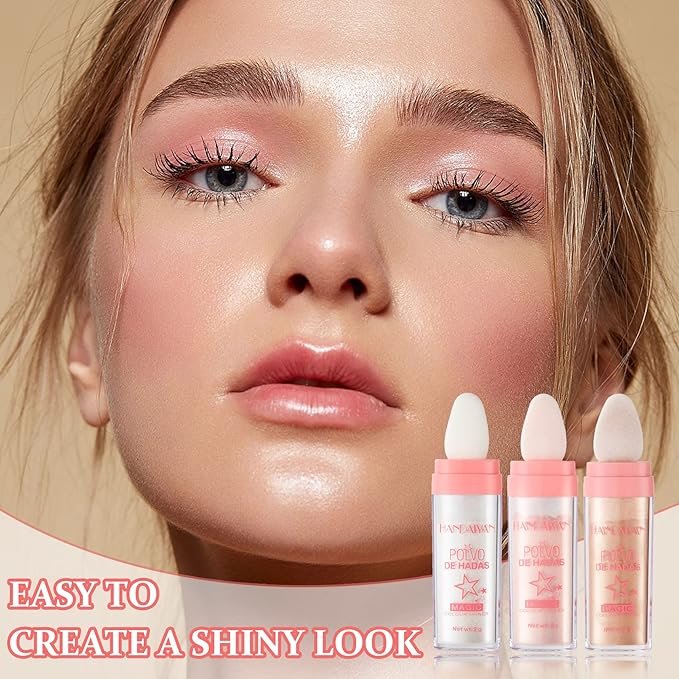3PCS Polvo De Hadas Highlighter Glitter Stick Body