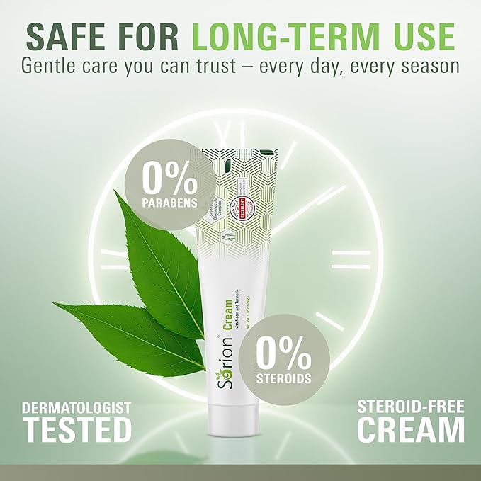 Sorion Cream - Herbal Moisturizer for Dry Skin, Itchy and Flaky Skin with Coconut Oil, Neem, Turmeric and Pala Indigo Skincare Body Cream