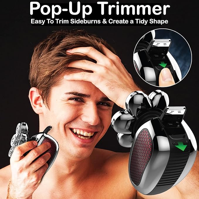 Head Shavers for Bald Men - Upgraded Detachable Men's Electric shavers - IPX6 Waterproof Electric Razor for Men - 7D LED Display Rechargeable Grooming Kit with Type-C Charge