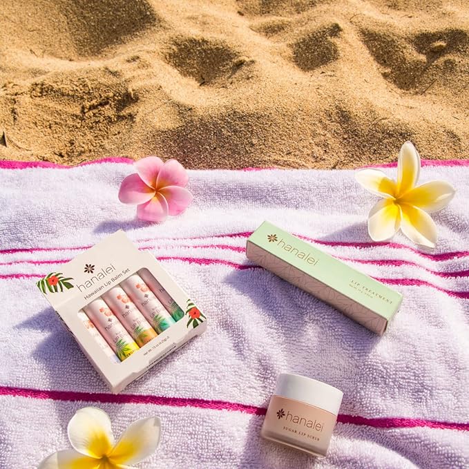 Hanalei Lip Balm & Moisturizer – Natural Kukui Oil & Beeswax for Hydrating, Soothing & Repairing Dry, Chapped Lips – Long-Lasting Care – Softens, Nourishes & Protects – Coconut Pear Flavor