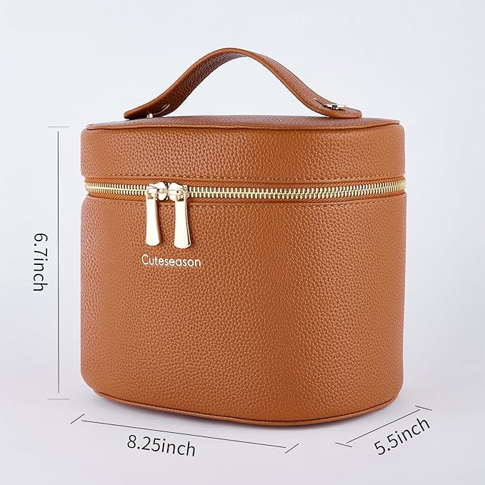 Cuteseason Makeup Bag, Toiletry Bag with Removable Zippered Inner Pocket, Portable Cosmetic Bag, Makeup Organizer for Woman.Travel Make up Case (Pink)