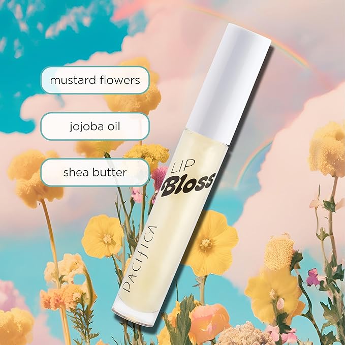 Pacifica Plumping Lip Gloss – Vanilla Bean (Creamy Neutral Tint) Hydrating Lip Oil Balm, Gentle Lip Plumper with Shea & Jojoba, No-Sting High Shine, Vegan & Cruelty-Free 0.14oz