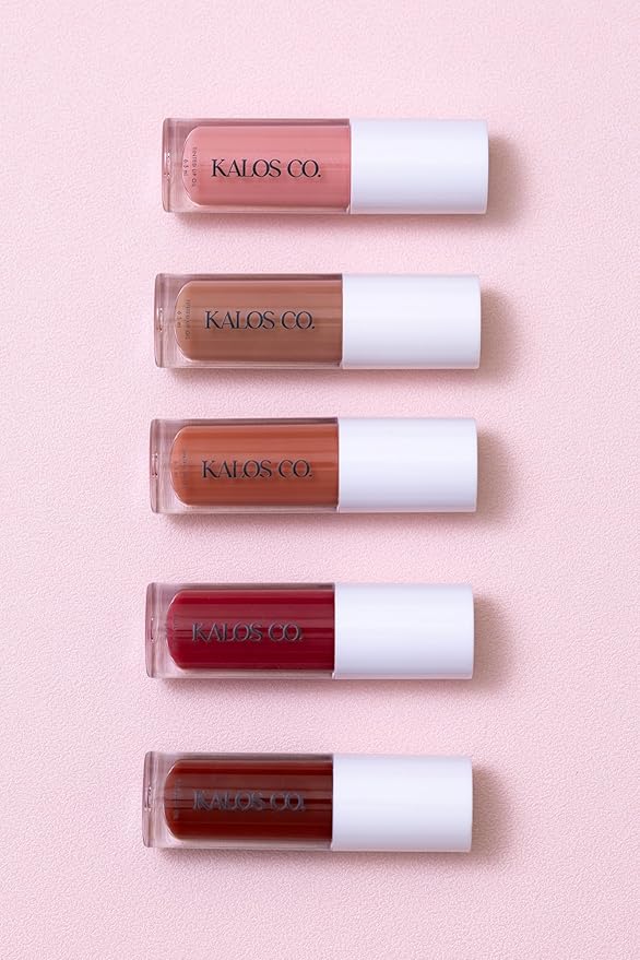Kalos Co. Tinted Lip Oil with Tallow & Lanolin – Hydrating Balm-Gloss Hybrid with Cherry Seed Oil & Castor Oil – Natural Mineral Pigments, Nourishing Moisture, Non-Sticky Shine (5 Shades) (Mahogany)