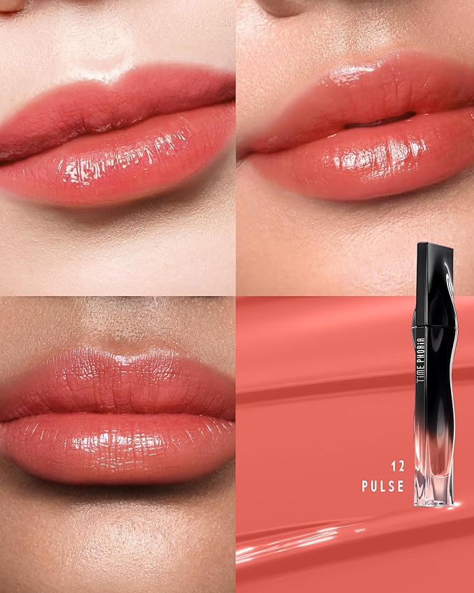 Stellar Dust Lip Stain 12 Pulse, Transfer-Proof & Smudge-Proof Lip Gloss, Pinkish Coral Tinted Glossy Finish, High-Pigment Vibrant Color, Hydrating Lightweight Long-Lasting Lip Makeup