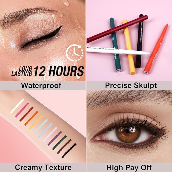 Red Burgundy Eyeliner Waterproof Red Burgundy Eyeliner Pencil Retractable red burgundy gel eyeliner Long Lasting Smudge-proof Hypoallergenic (03#)