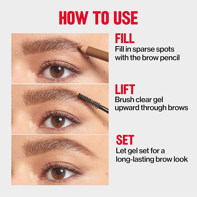 Revlon ColorStay Brow Fantasy, All In One Eyebrow Powder Pencil with Shaping Clear Gel, Gel Infused with Panthenol, Smudge-proof, 16HR Visibly Full Brows, 003 Medium Brown