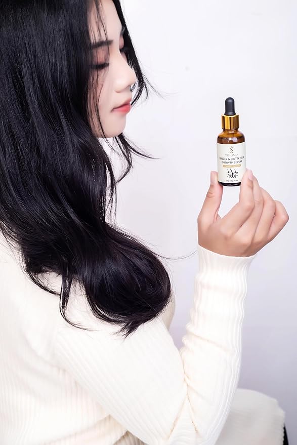 VISIONE+ Ginger and Biotin Hair Growth Serum, 1 Fl Oz (Pack of 1), Beige