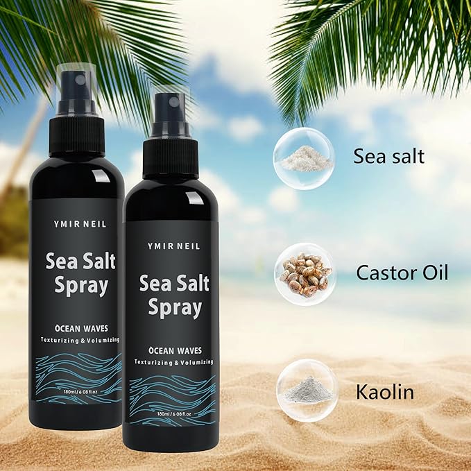 YMIR NEIL Natural sea salt spray for men,Texturizing,Volumizing,Beach Waves,fresh scent,6.0 fl oz,