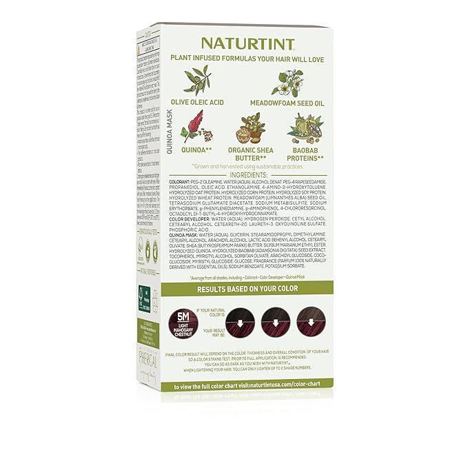 Naturtint 5M Light Mahogany Chestnut Permanent Hair Color (Pack of 6), Ammonia Free, Vegan, Cruelty Free, up to 100% Gray Coverage, Long Lasting Results (Packaging may vary)