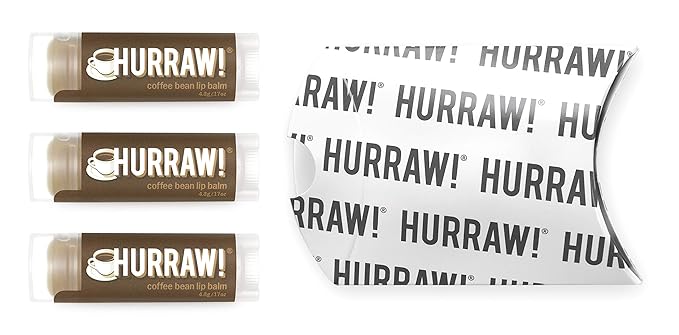 Hurraw! Coffee Bean Lip Balm, 3 Palm