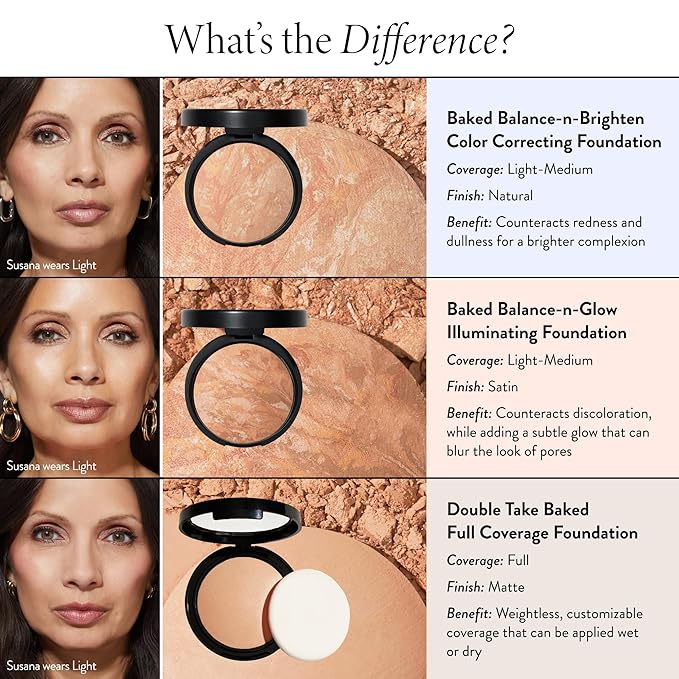 LAURA GELLER NEW YORK Baked Double Take Powder Foundation - Toffee - Buildable Medium to Full Coverage - Matte Finish