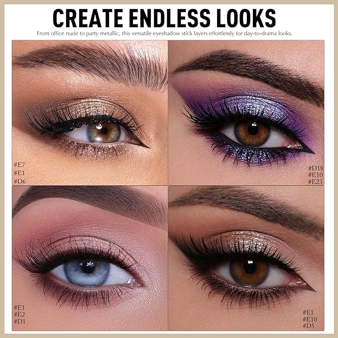Pink Matte Eyeshadow Stick - Long Lasting Cream Eyes Shadow Pencil Buildable Brightener Crayon Eyeliner Highlighter Makeup, Lightweight Waterproof & Smudge Proof for Easy Quick Application