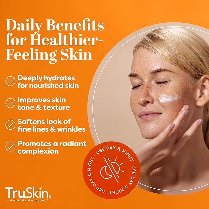 TruSkin Vitamin C Face Cream – Brightening & Hydrating Daily Moisturizer with Vitamin E, B5, Jojoba Oil & Green Tea – Smooth, Radiant-Looking Skin, 2 Fl Oz