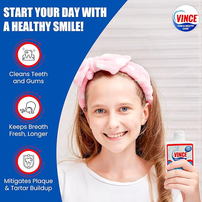 Vince Gum & Mouth Toothpaste Powder - Dentifrice & Mouthwash - Cavities - Gingivitis - Irritated, Bleeding & Receding Gums - Canker Sore - Bad Breath - Inflammation - Tonsil Stones - 4oz (Pack of 2)