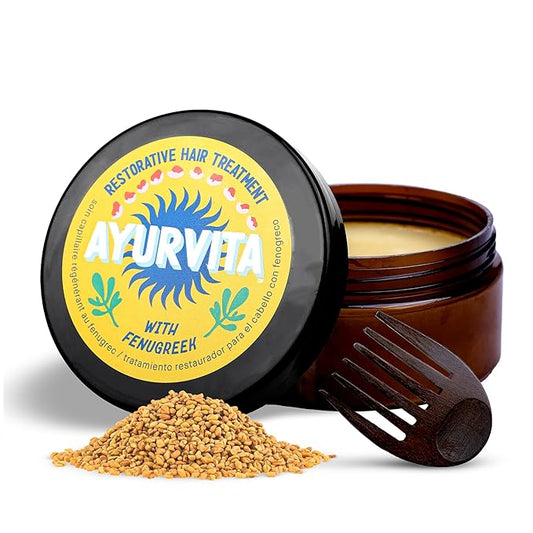 Hair Treatment - Fenugreek Restorative Deep Conditioning Mask for Men & Women - Nourishing, Hydrating & Moisturizing - Best Hair Growth & Ayurvedic Hair Care for Dry & Damaged Hair - 6.7 oz