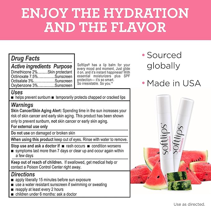 Softlips Watermelon Lip Balm 2-Pack Lips